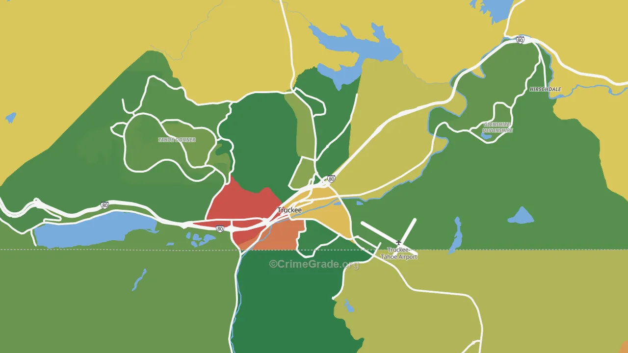 Truckee, CA Map of Vandalism Rates