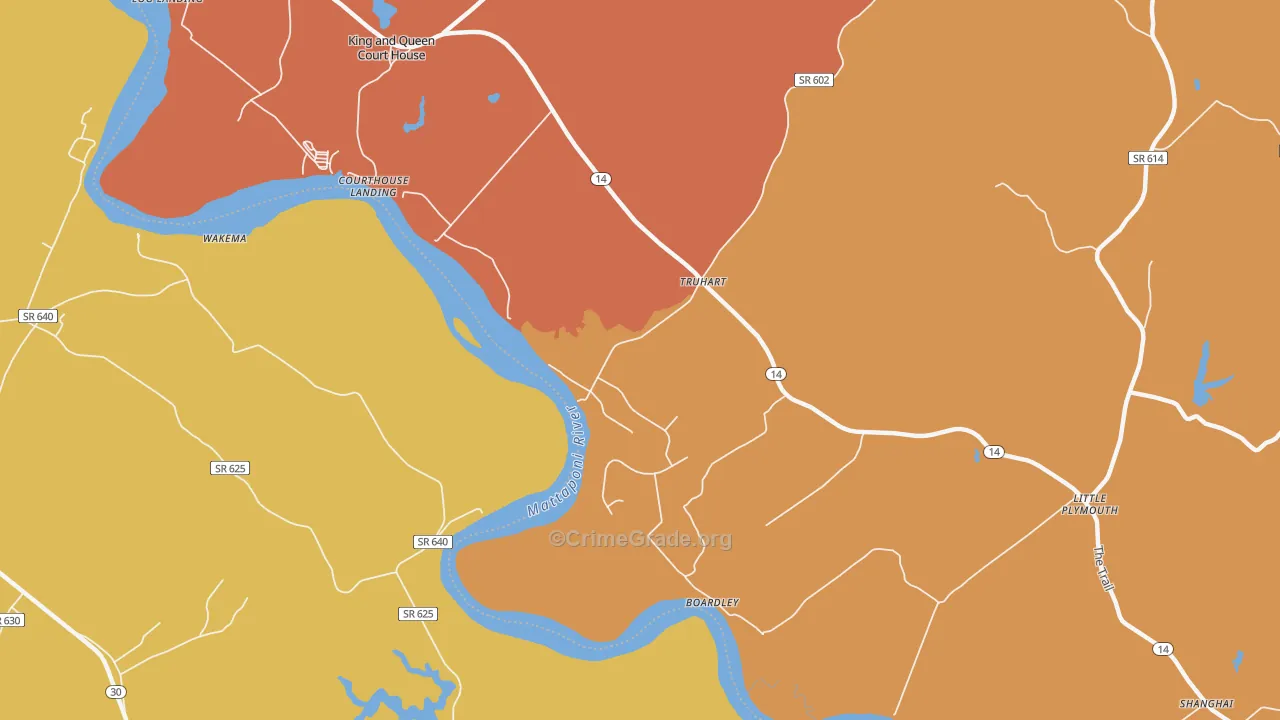 Truhart, VA Map of Vandalism Rates