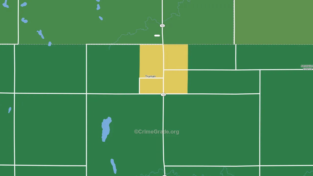 Truman, MN Map of Vandalism Rates
