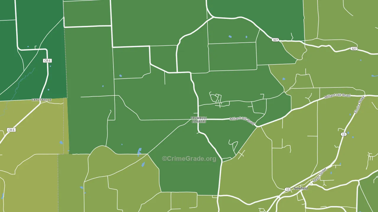 Trumbull Corners, NY Map of Vandalism Rates