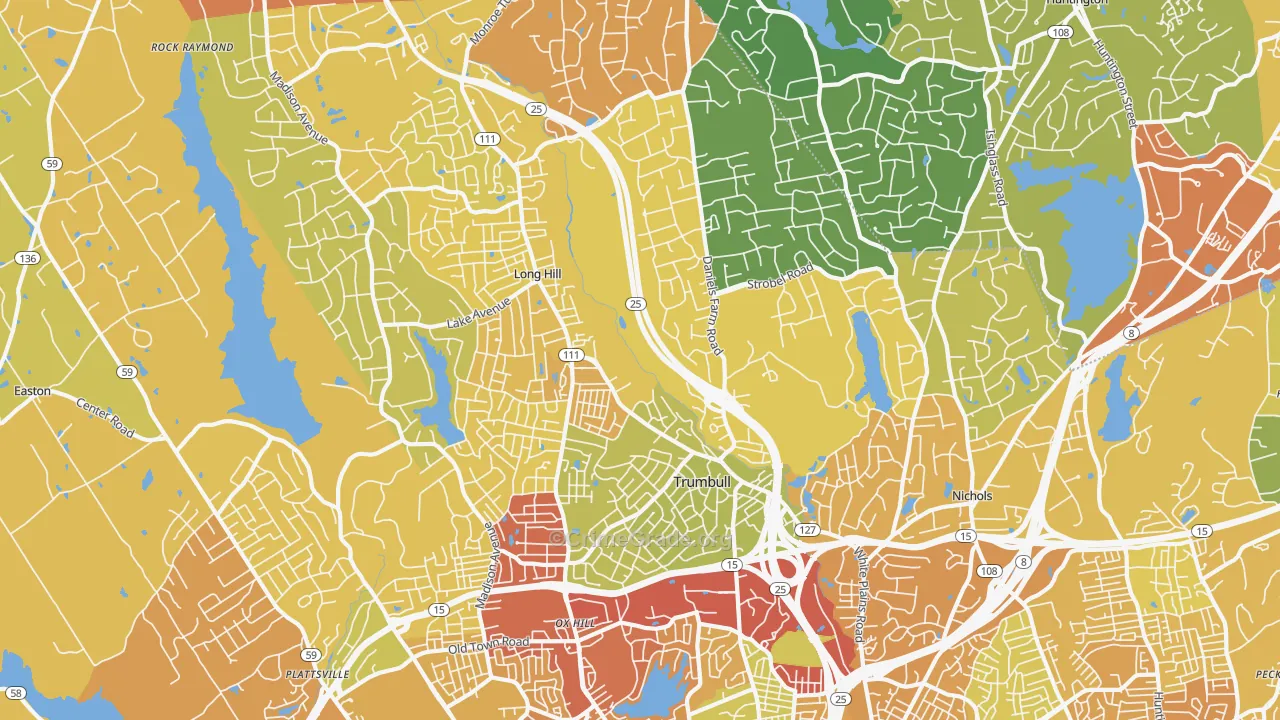 Trumbull, CT Map of Vandalism Rates