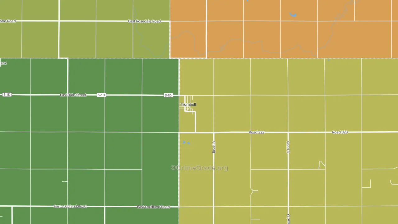 Trumbull, NE Map of Vandalism Rates
