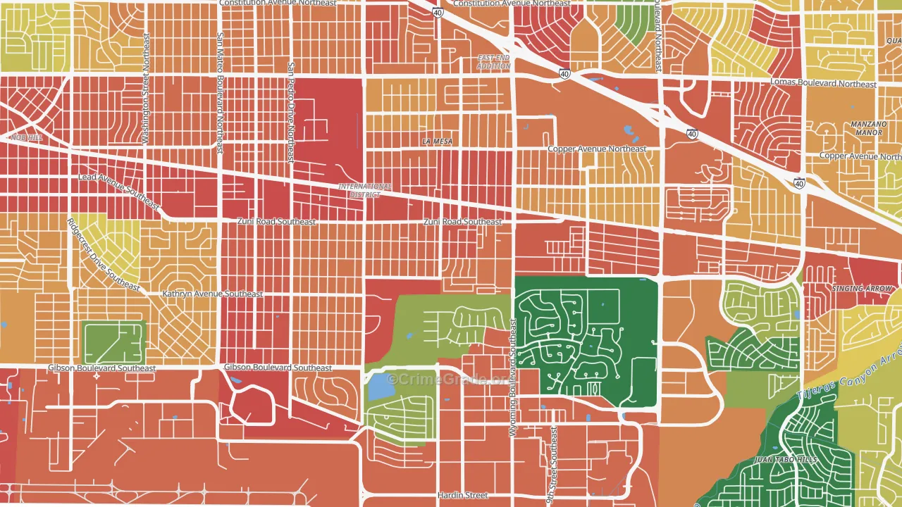 Trumbull Village, Albuquerque, NM Map of Vandalism Rates