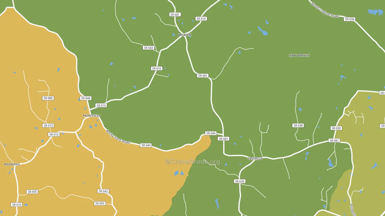 Truxillo, VA Map of Vandalism Rates
