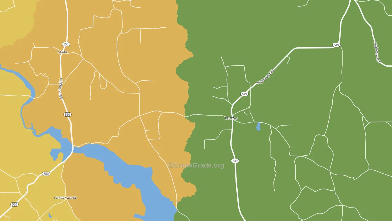 Truxno, LA Map of Vandalism Rates