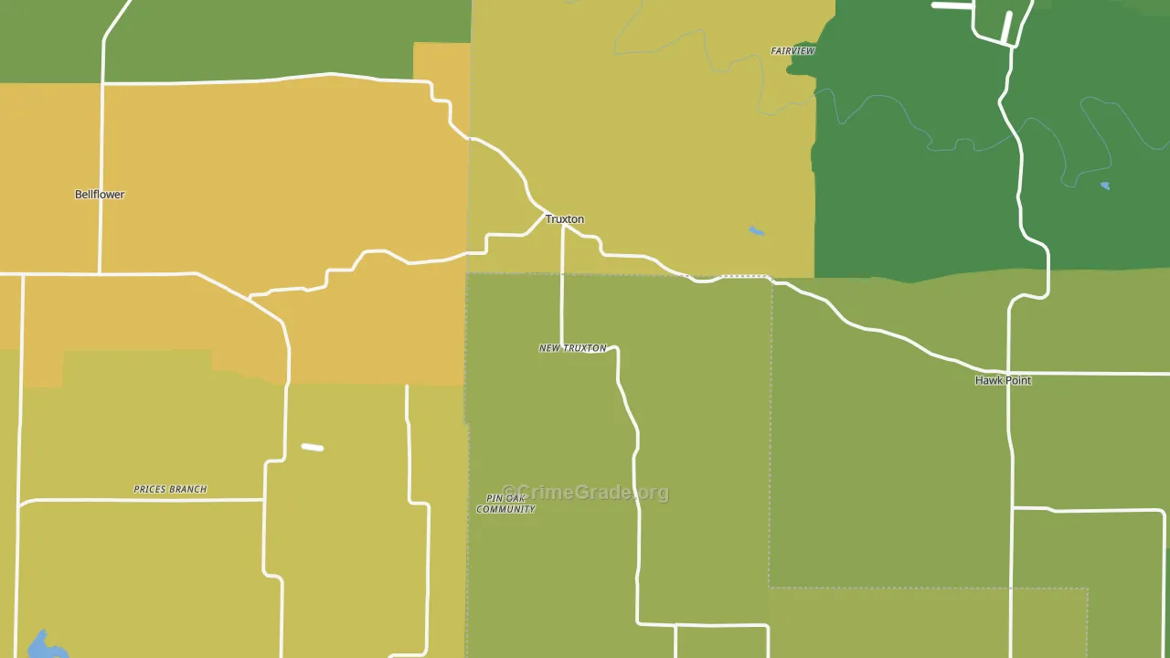 Truxton, MO Map of Vandalism Rates