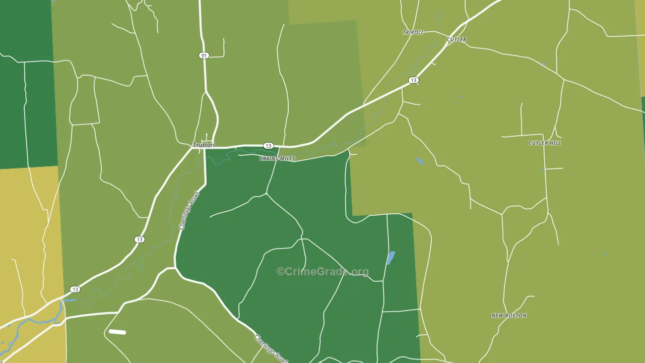 Truxton, NY Map of Vandalism Rates