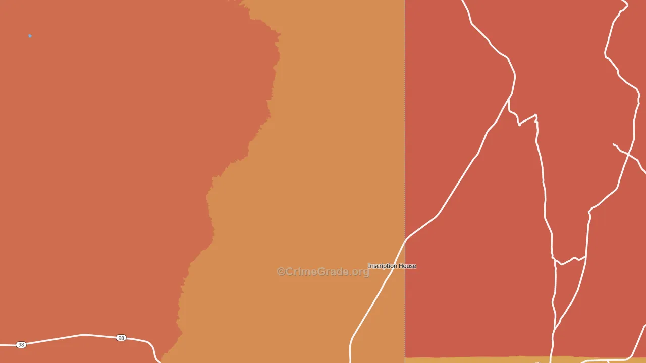 Tsegi, AZ Map of Vandalism Rates