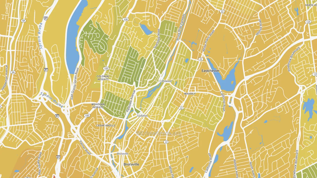 Tuckahoe, NY Map of Vandalism Rates