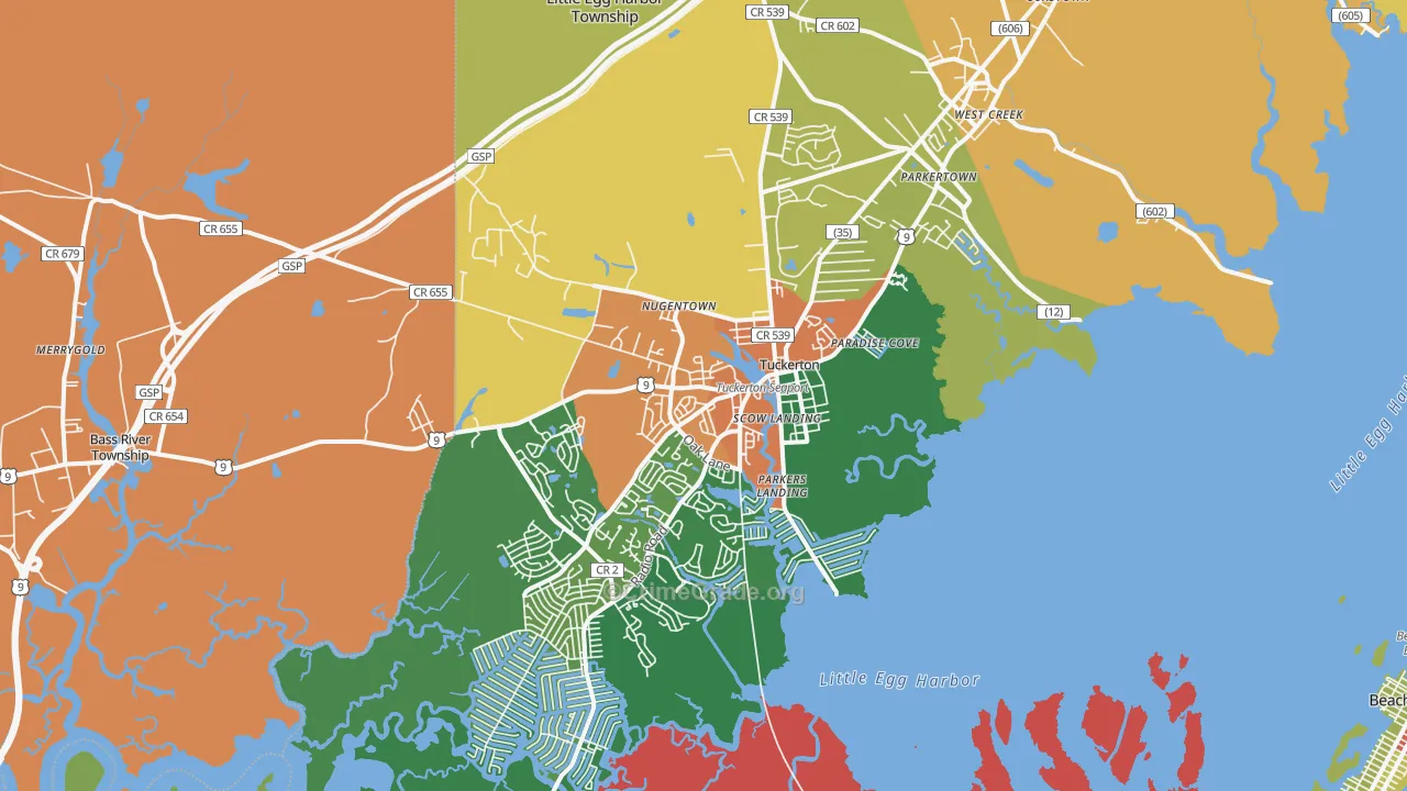 Tuckerton, NJ Map of Vandalism Rates