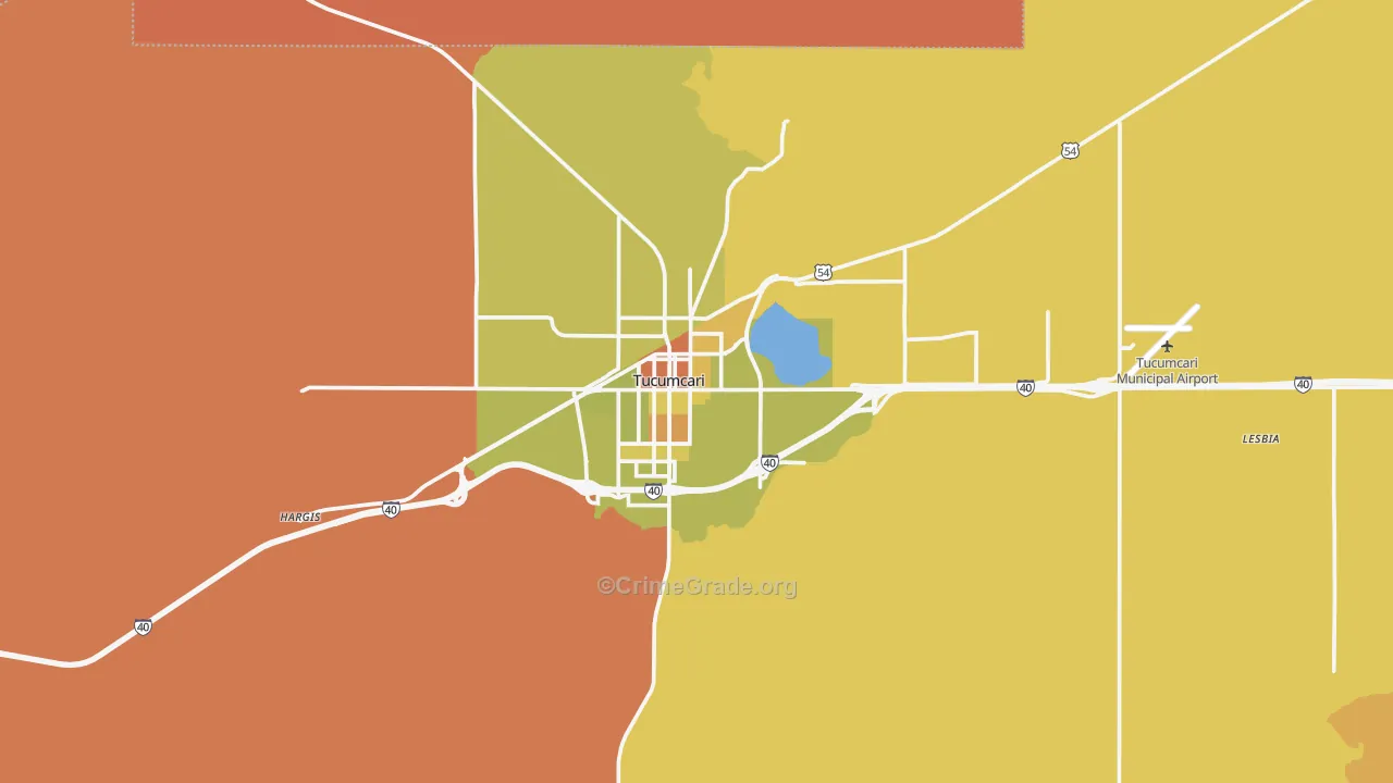 Tucumcari, NM Map of Vandalism Rates