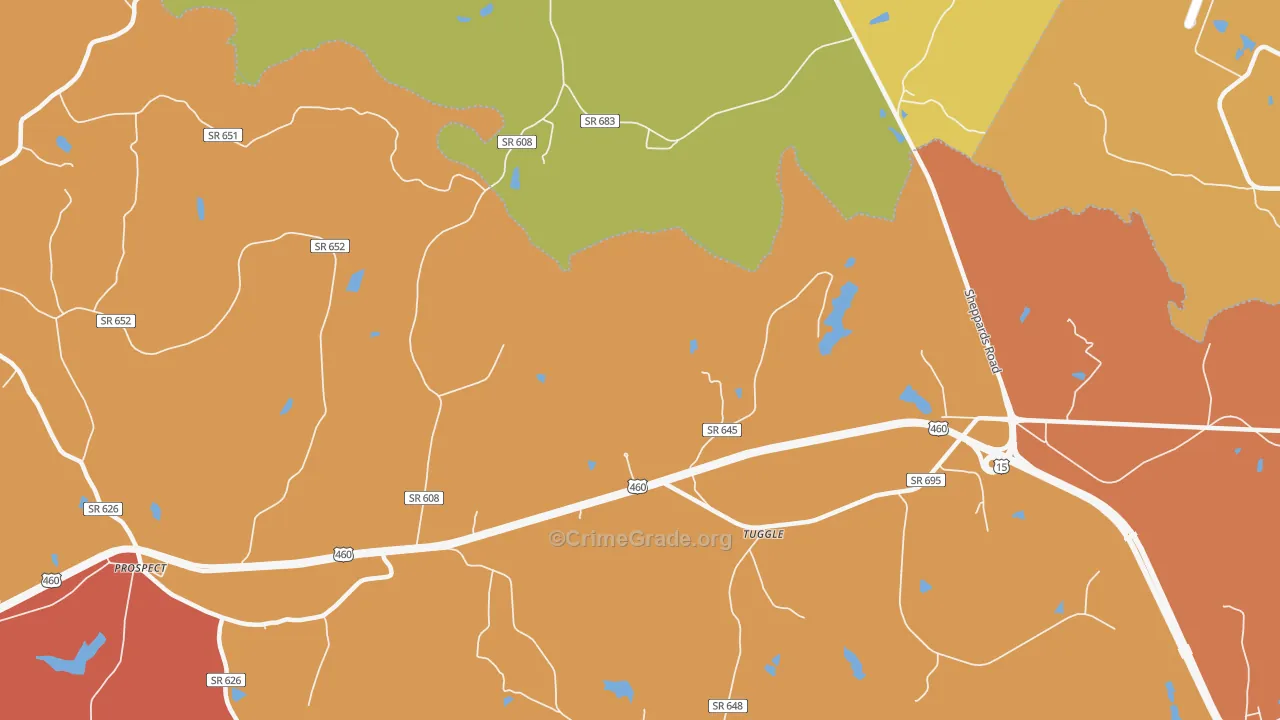 Tuggle, VA Map of Vandalism Rates