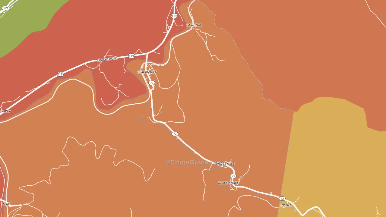 Tuggleville, KY Map of Vandalism Rates