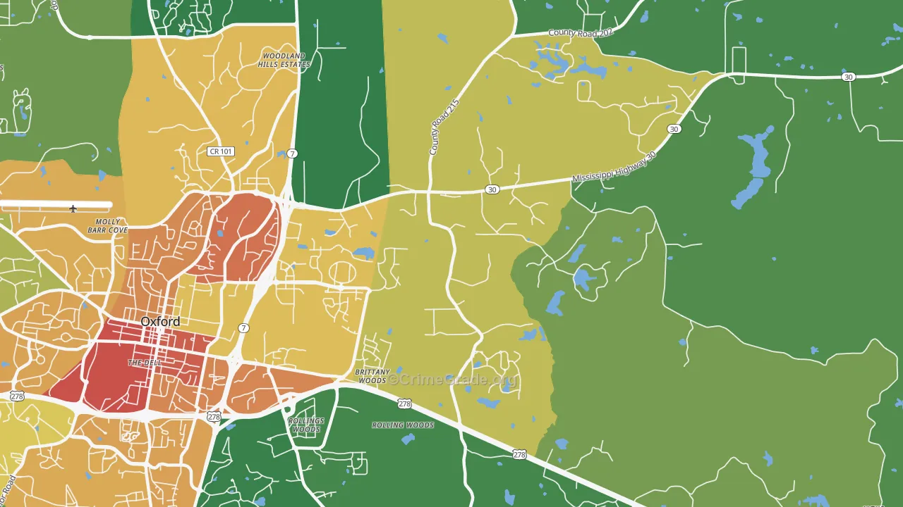 Tula, MS Map of Vandalism Rates