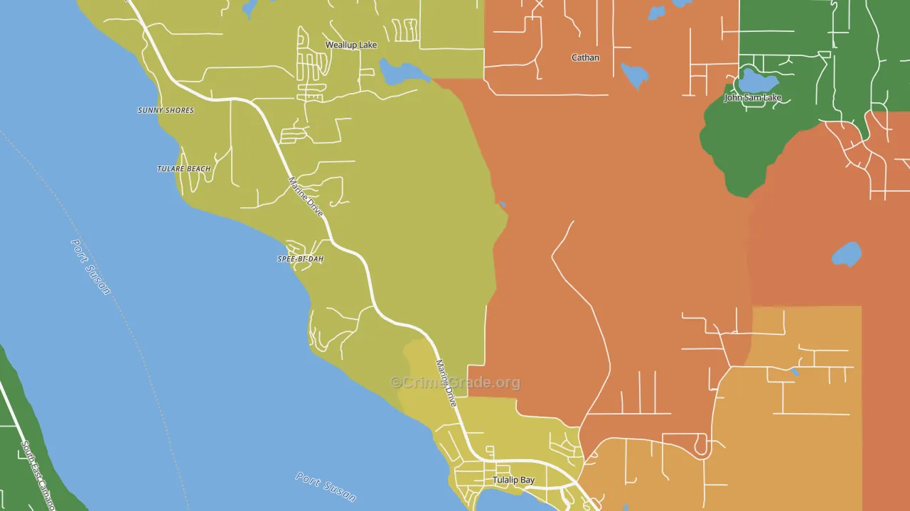 Tulalip, WA Map of Vandalism Rates