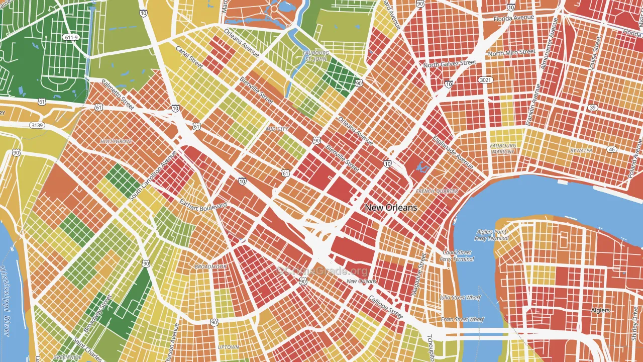 Tulane Gravier, New Orleans, LA Map of Vandalism Rates