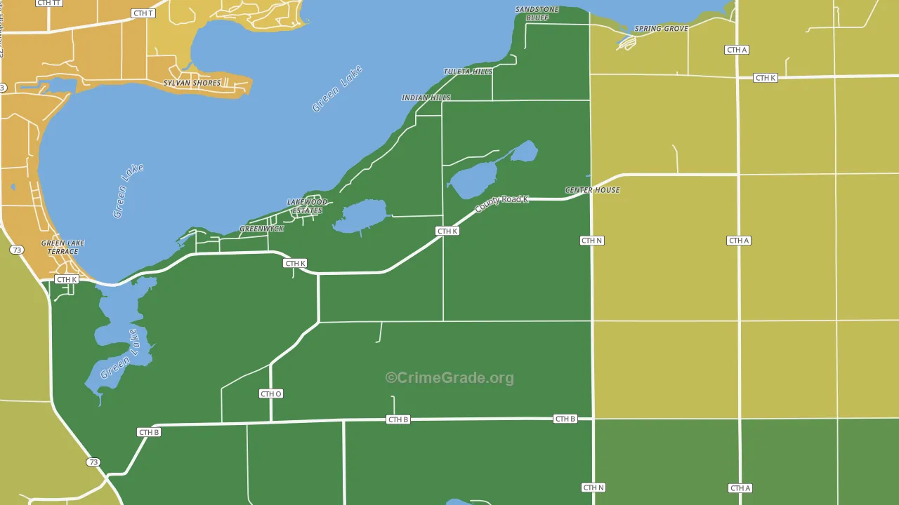 Tuleta Hills, WI Map of Vandalism Rates