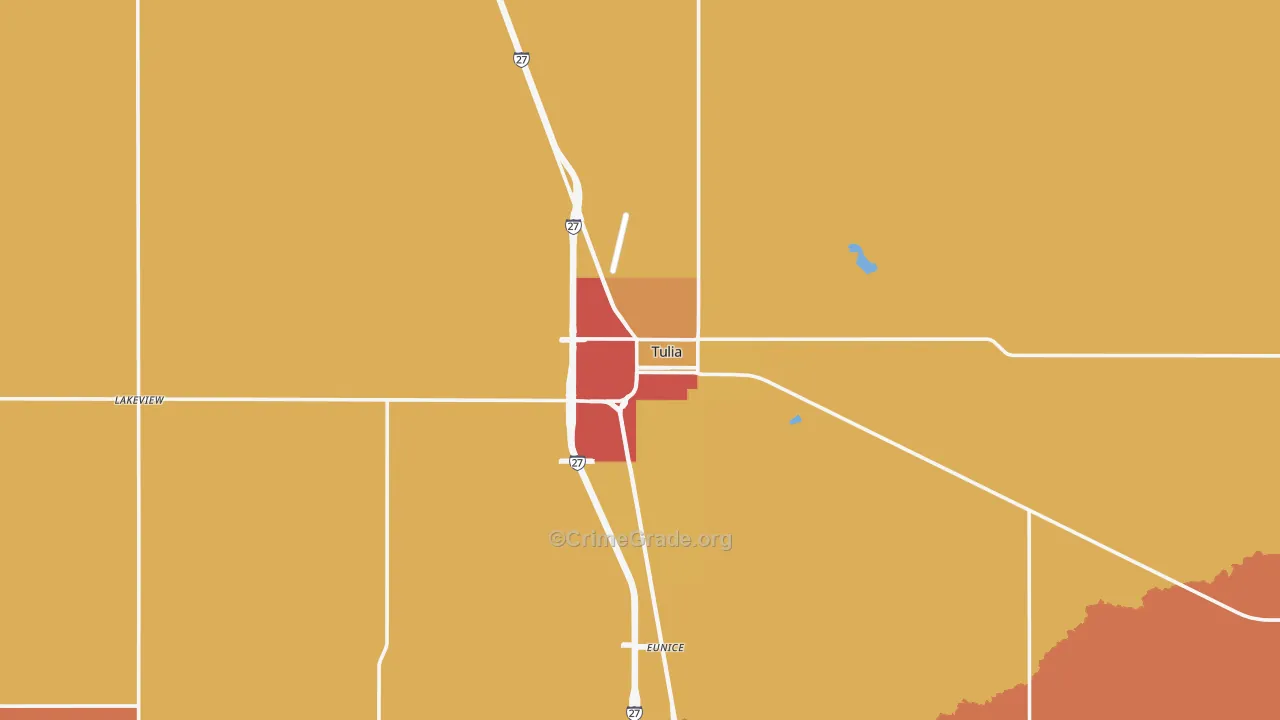 Tulia, TX Map of Vandalism Rates