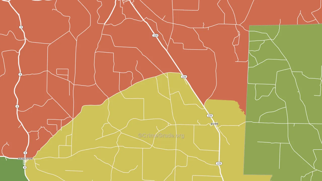 Tulip, AR Map of Vandalism Rates