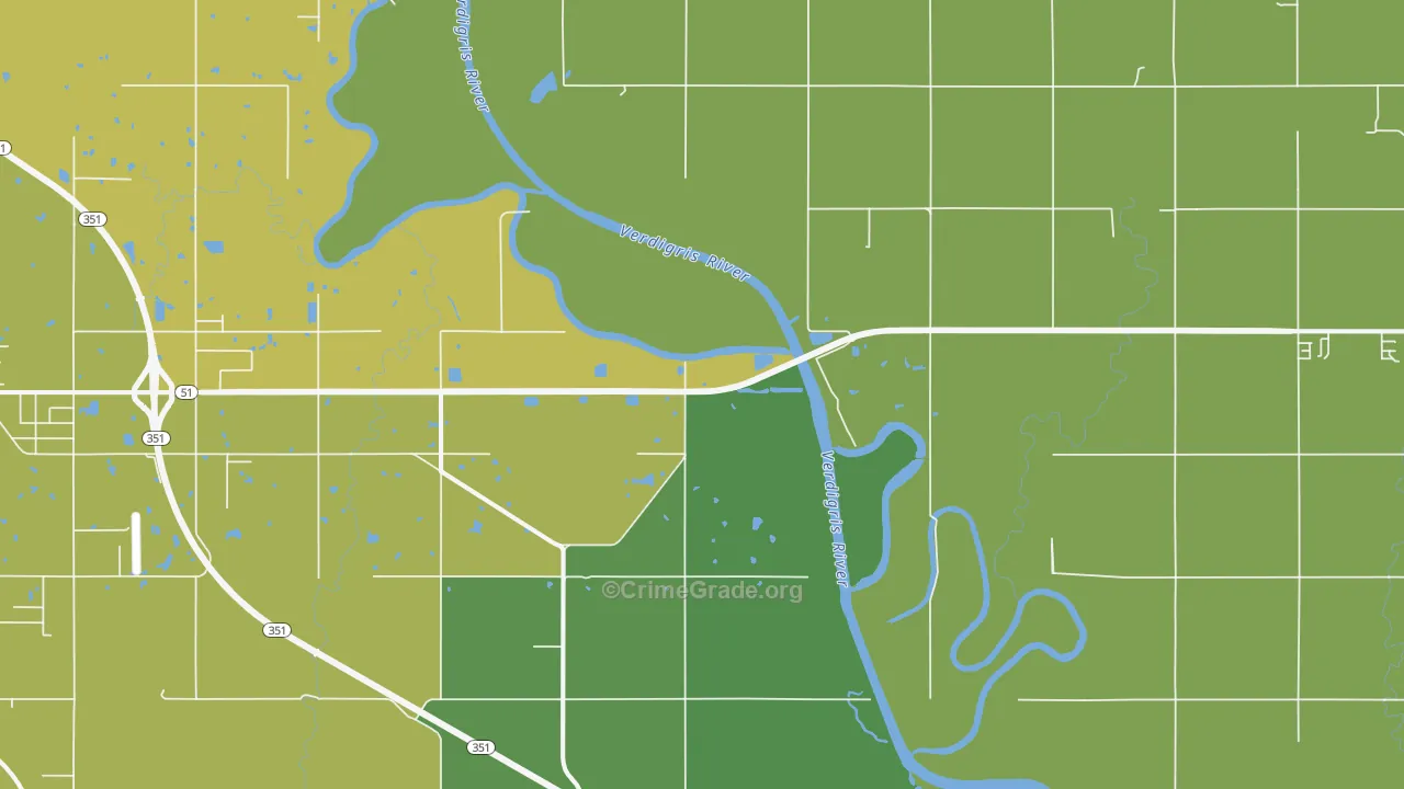 Tullahassee, OK Map of Vandalism Rates