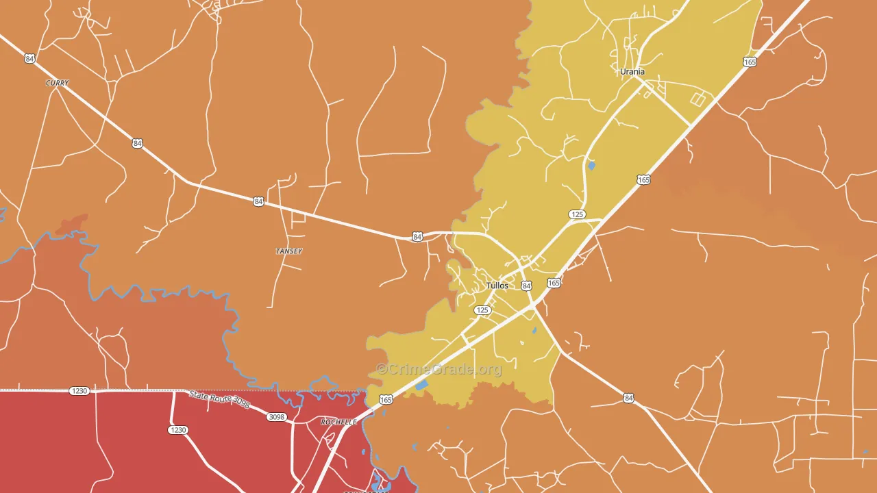 Tullos, LA Map of Vandalism Rates