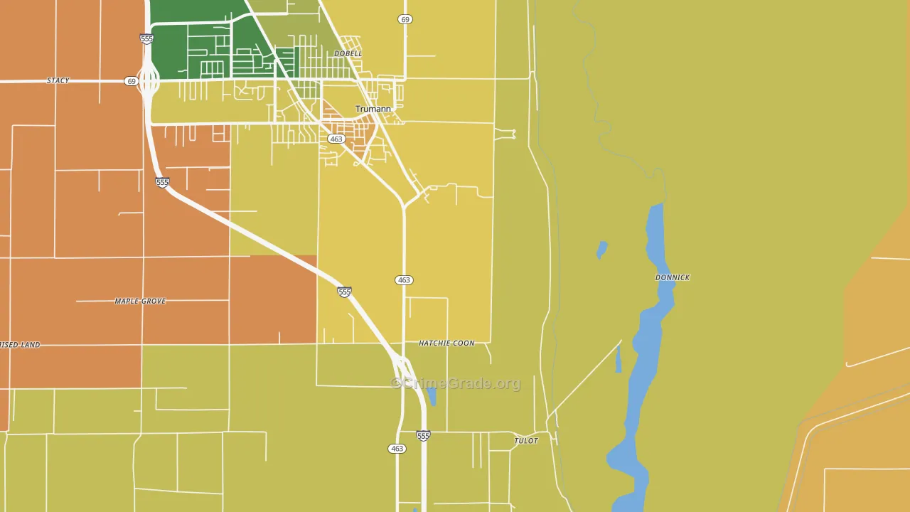 Tulot, AR Map of Vandalism Rates