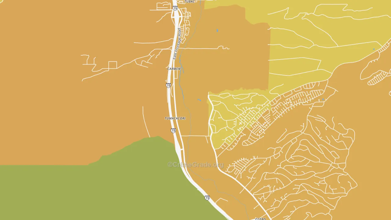 Tumacacori, AZ Map of Vandalism Rates
