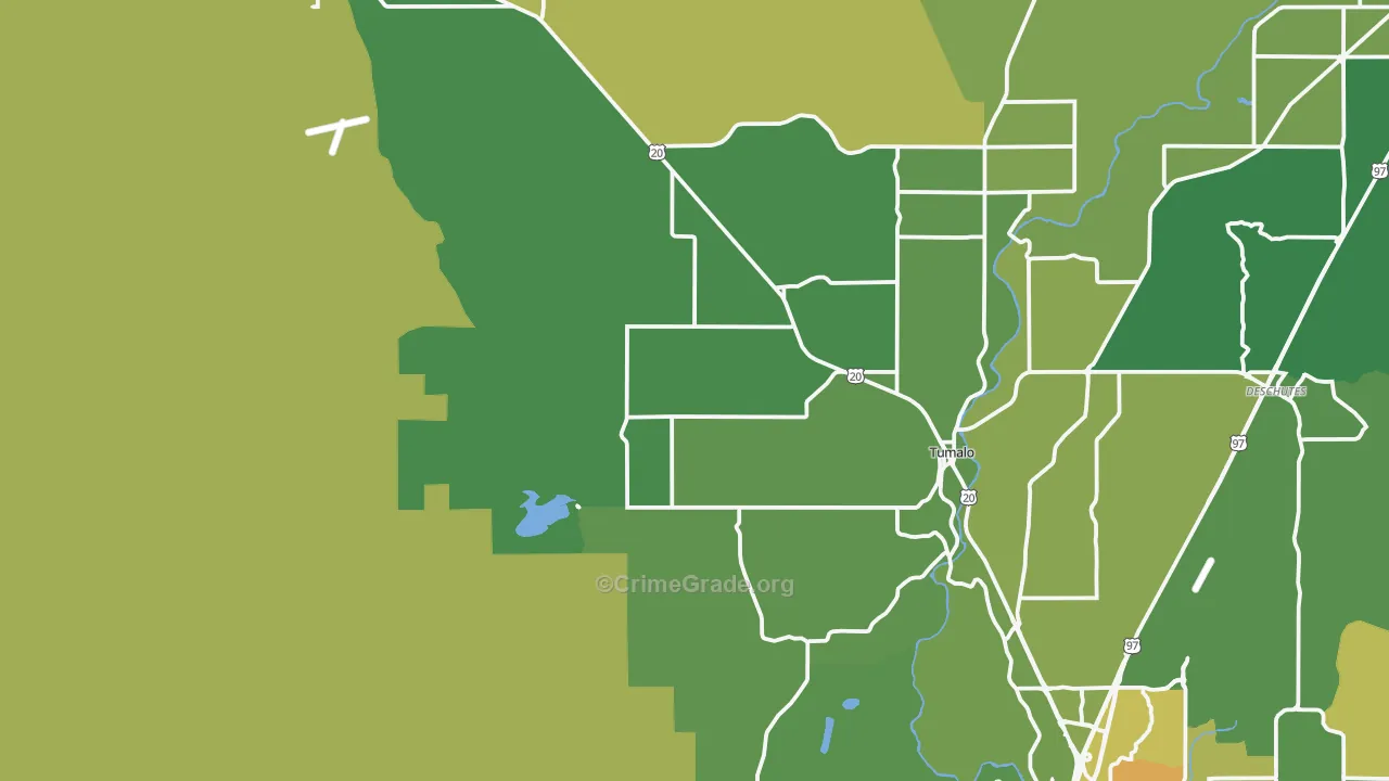Tumalo, OR Map of Vandalism Rates