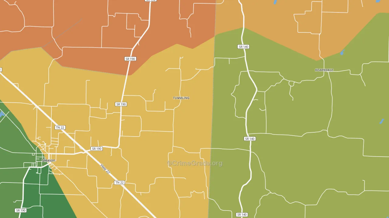 Tumbling, TN Map of Vandalism Rates