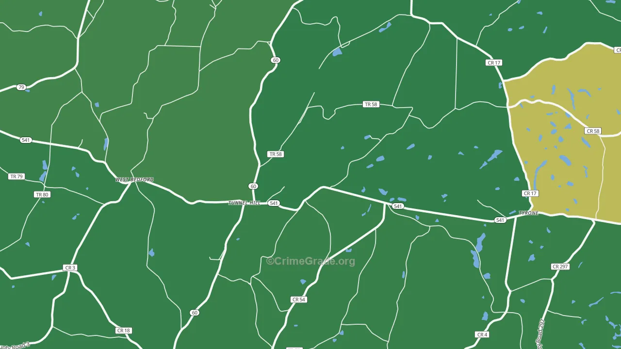 Tunnel Hill, OH Map of Vandalism Rates