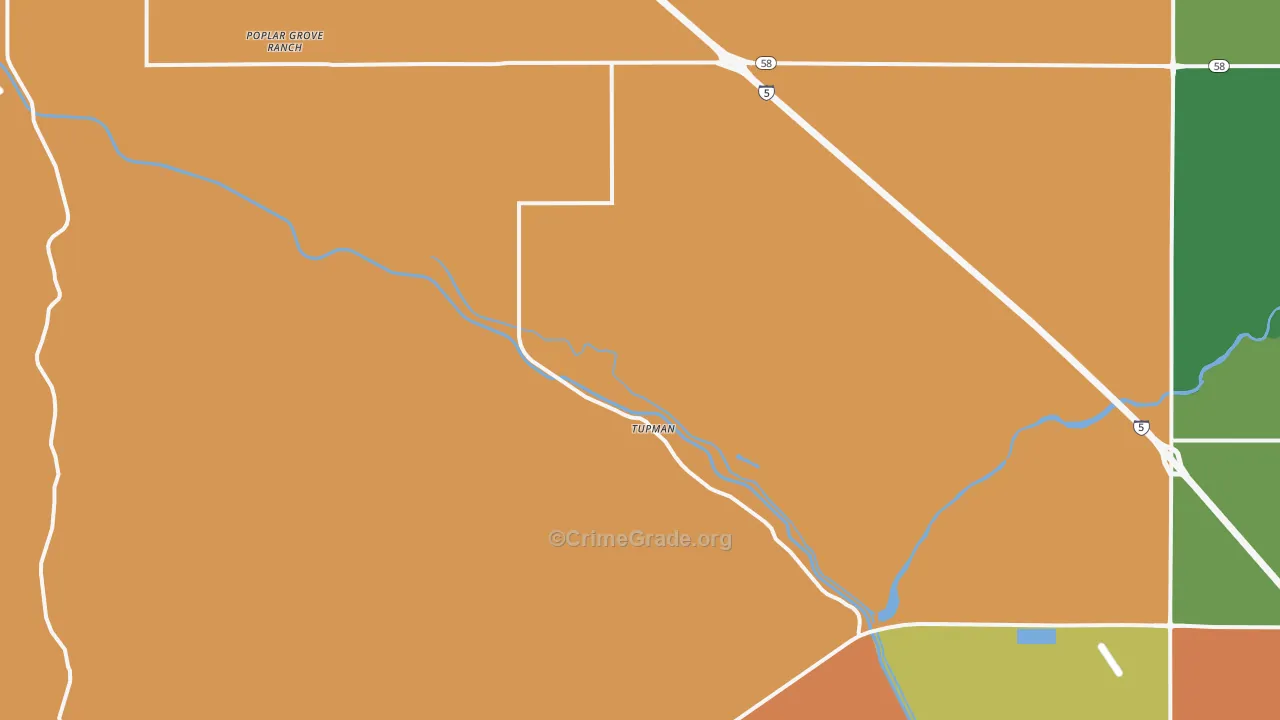 Tupman, CA Map of Vandalism Rates
