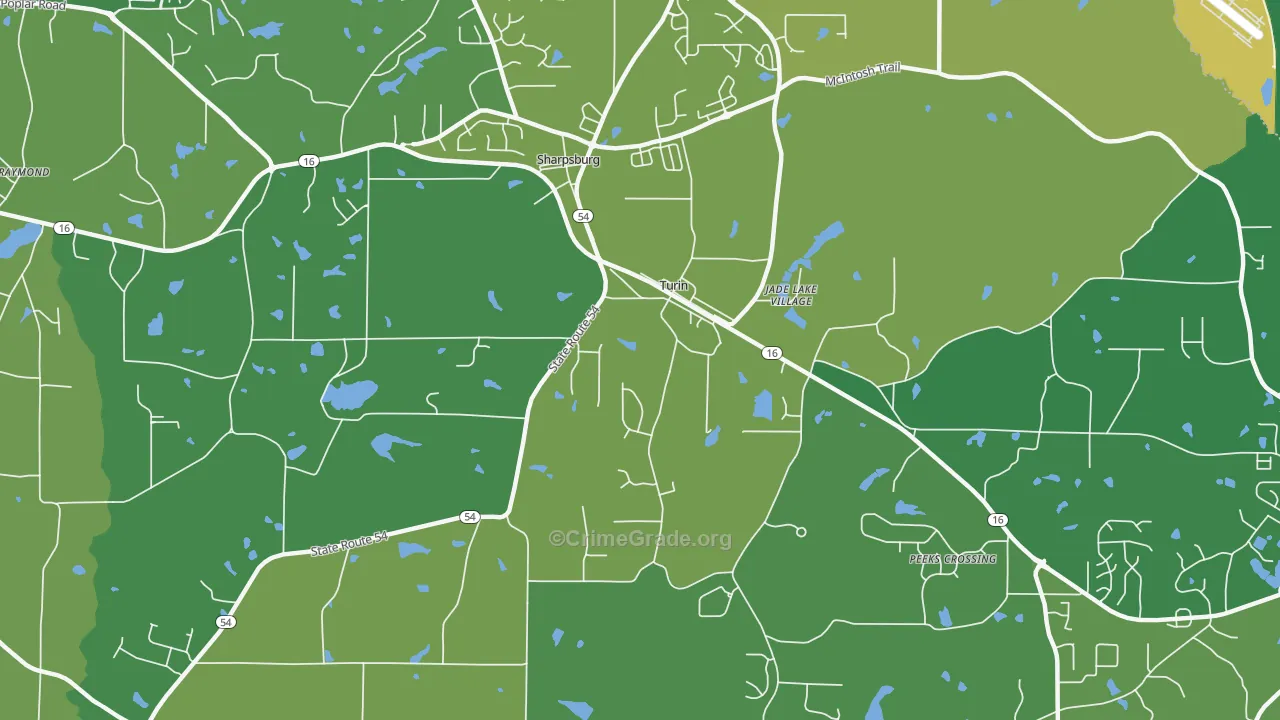 Turin, GA Map of Vandalism Rates