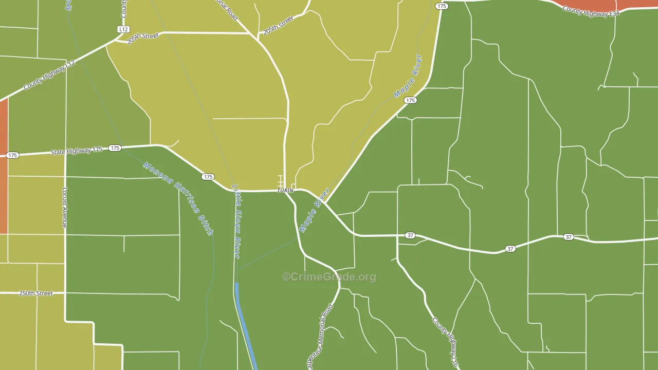 Turin, IA Map of Vandalism Rates