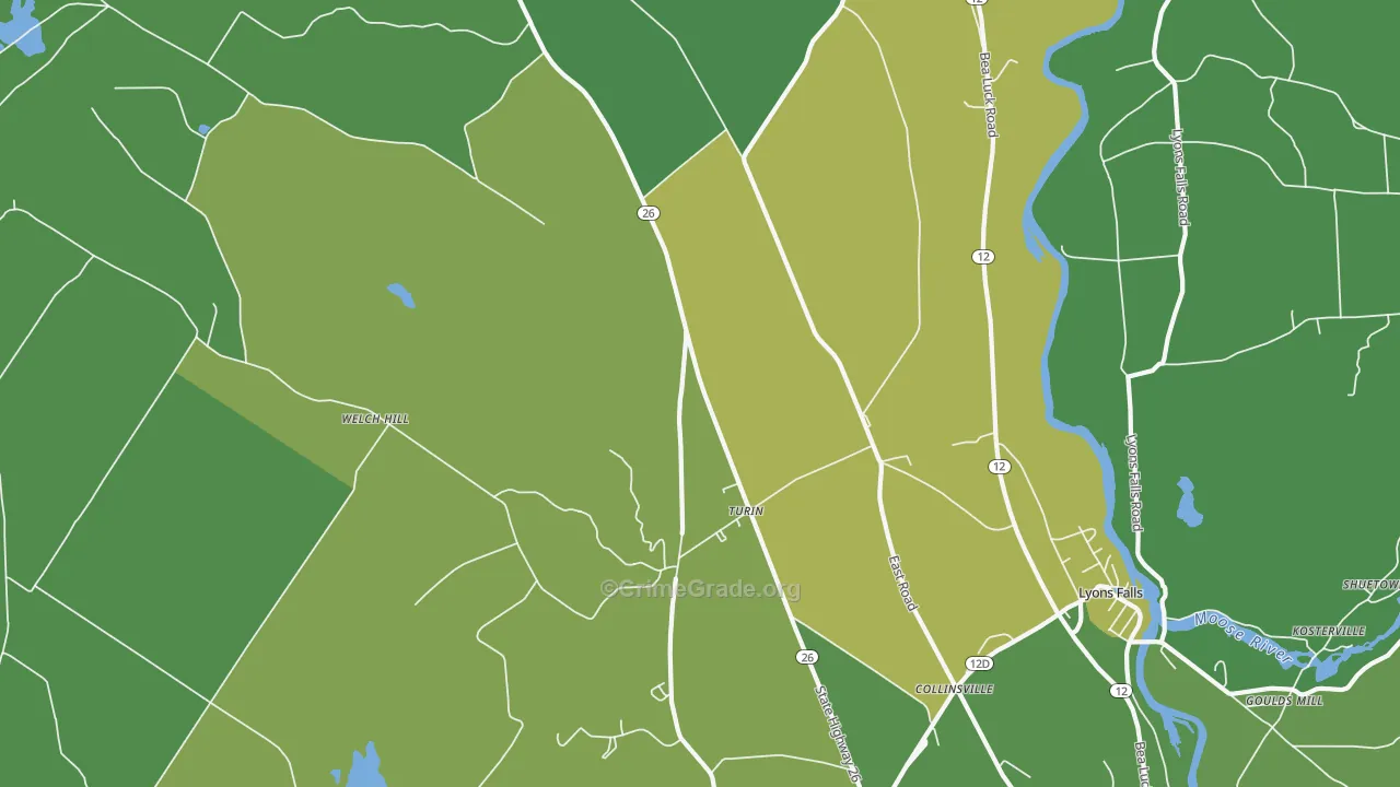 Turin, NY Map of Vandalism Rates