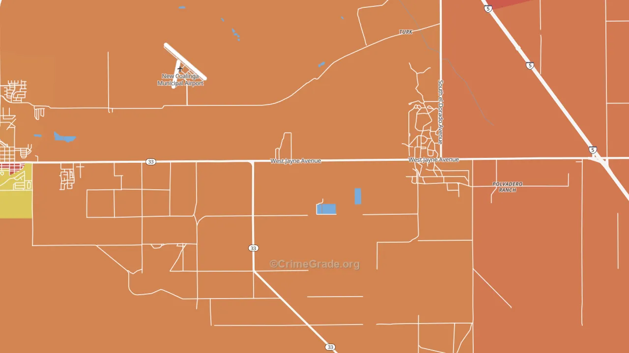 Turk, CA Map of Vandalism Rates