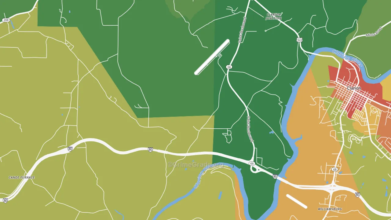 Turkey City, PA Map of Vandalism Rates