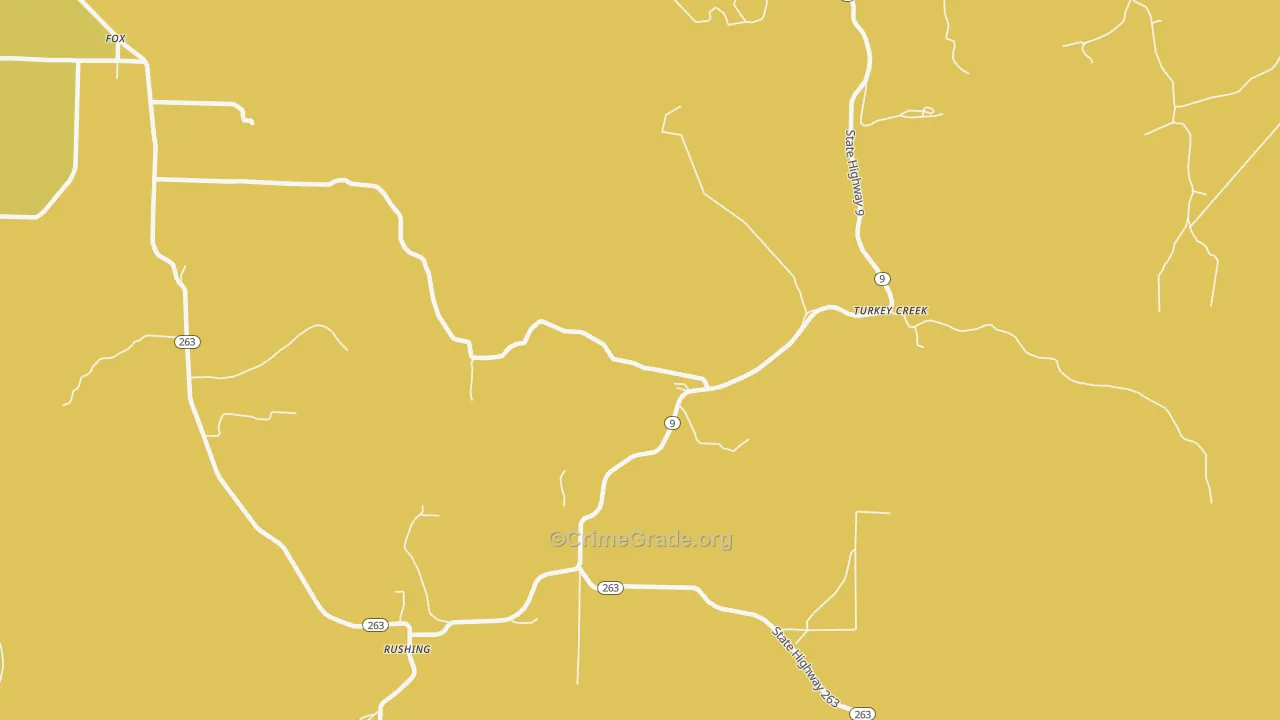 Turkey Creek, AR Map of Vandalism Rates