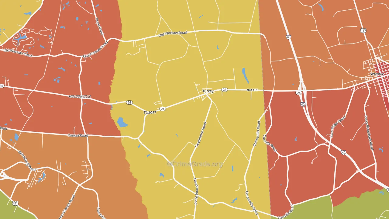Turkey, NC Map of Vandalism Rates