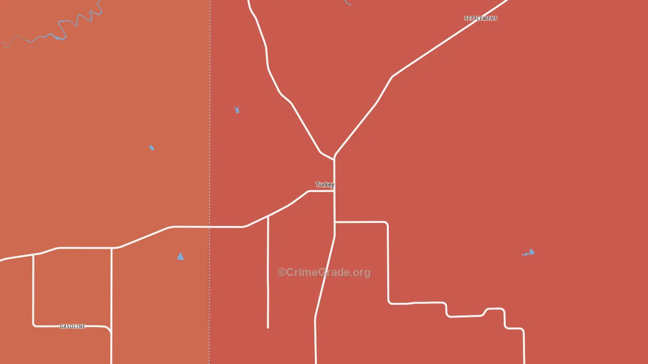 Turkey, TX Map of Vandalism Rates