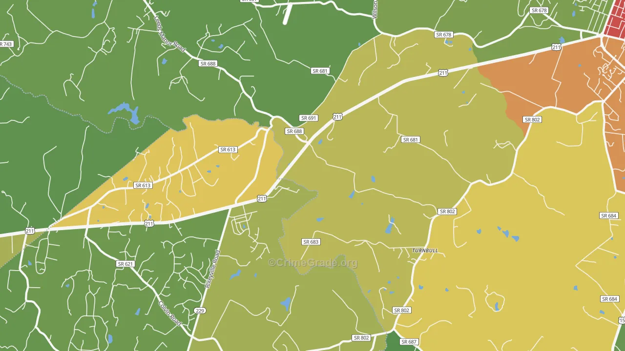 Turnbull, VA Map of Vandalism Rates