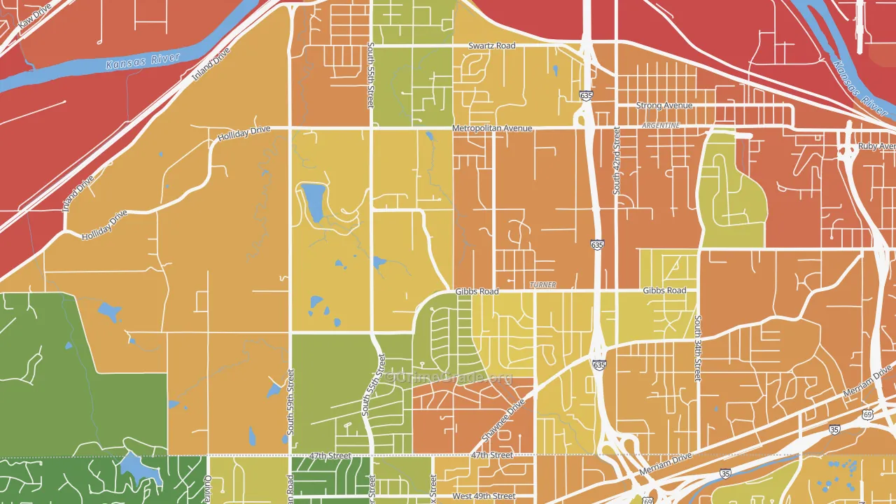 Turner, Kansas City, KS Map of Vandalism Rates