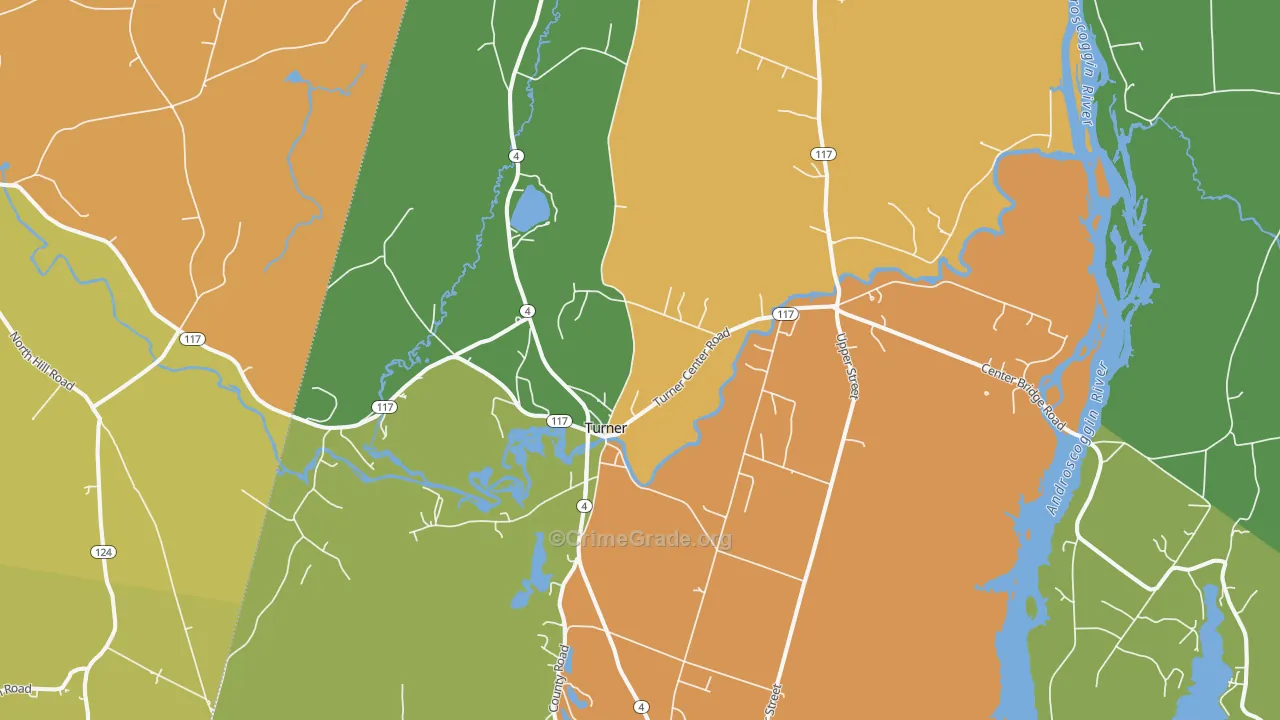 Turner, ME Map of Vandalism Rates