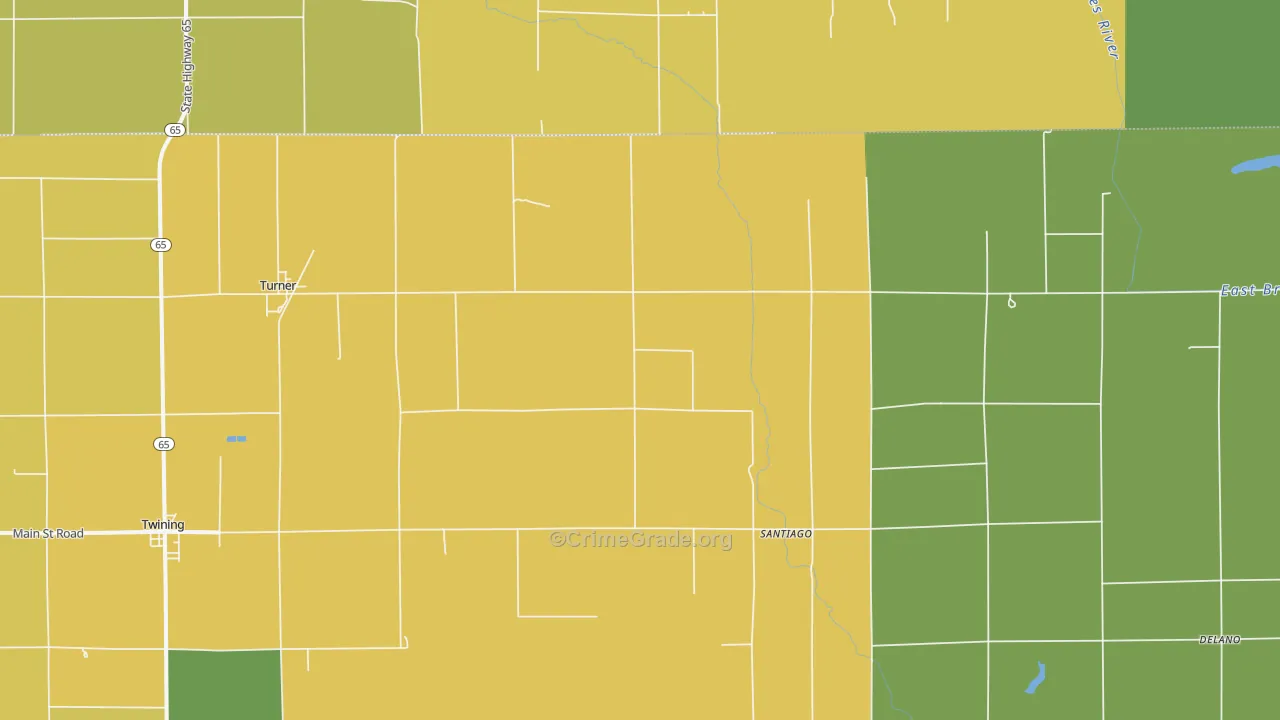 Turner, MI Map of Vandalism Rates