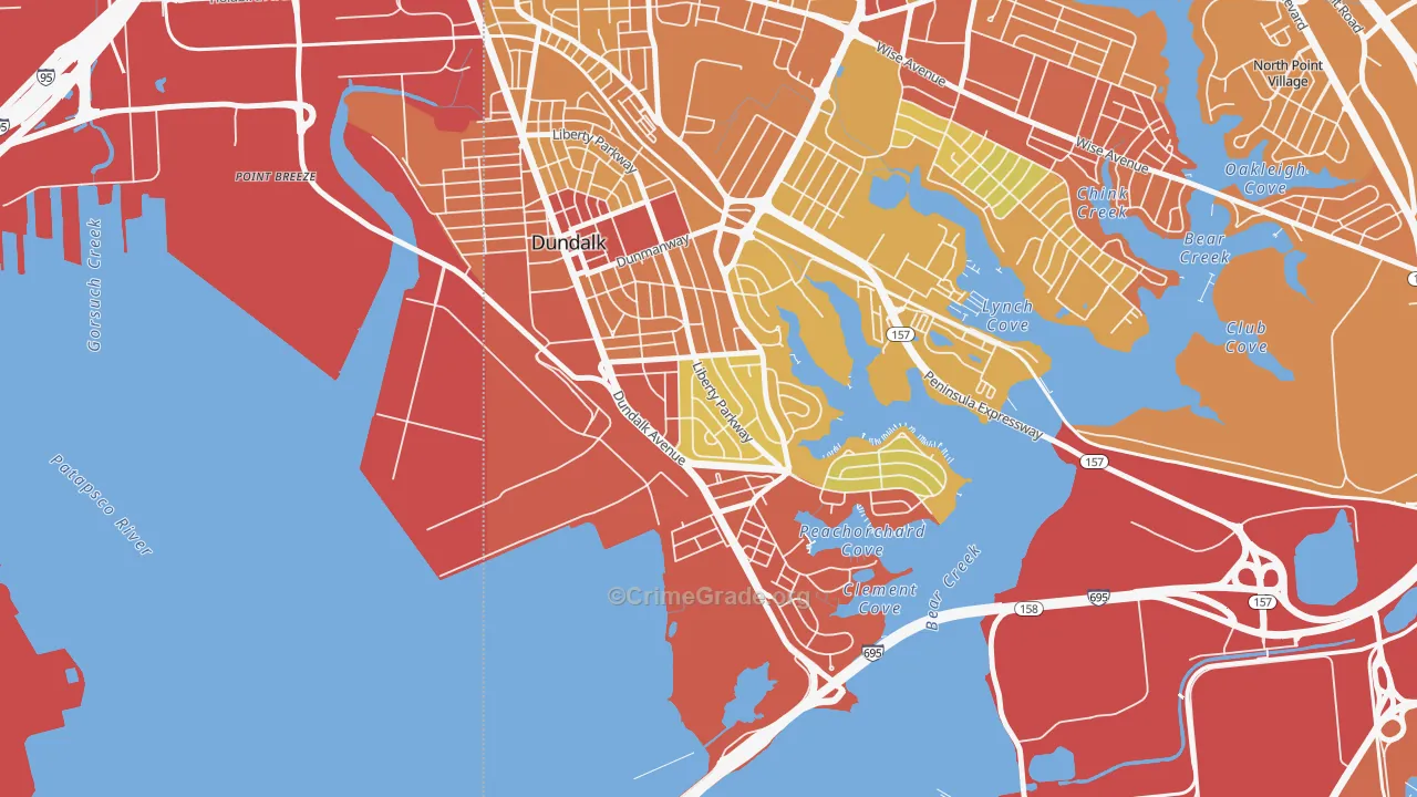 Turners, Dundalk, MD Map of Vandalism Rates