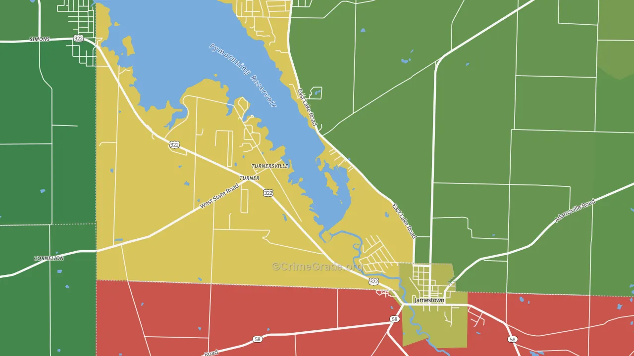 Turnersville, PA Map of Vandalism Rates