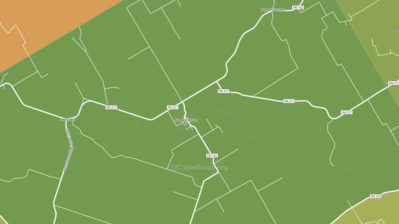 Turnersville, TX Map of Vandalism Rates