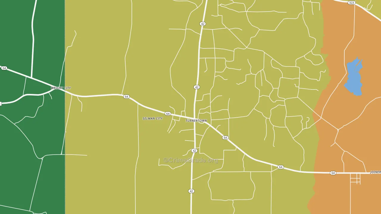 Turnertown, TX Map of Vandalism Rates