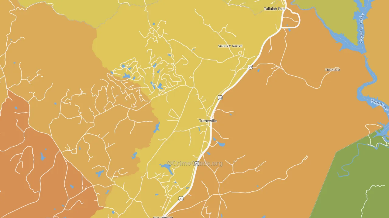 Turnerville, GA Map of Vandalism Rates