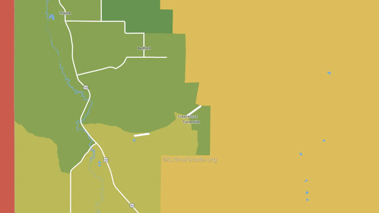 Turnerville, WY Map of Vandalism Rates