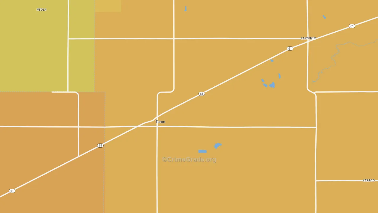 Turon, KS Map of Vandalism Rates